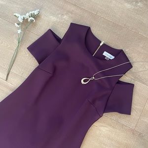 Calvin Klein purple cold shoulder dress